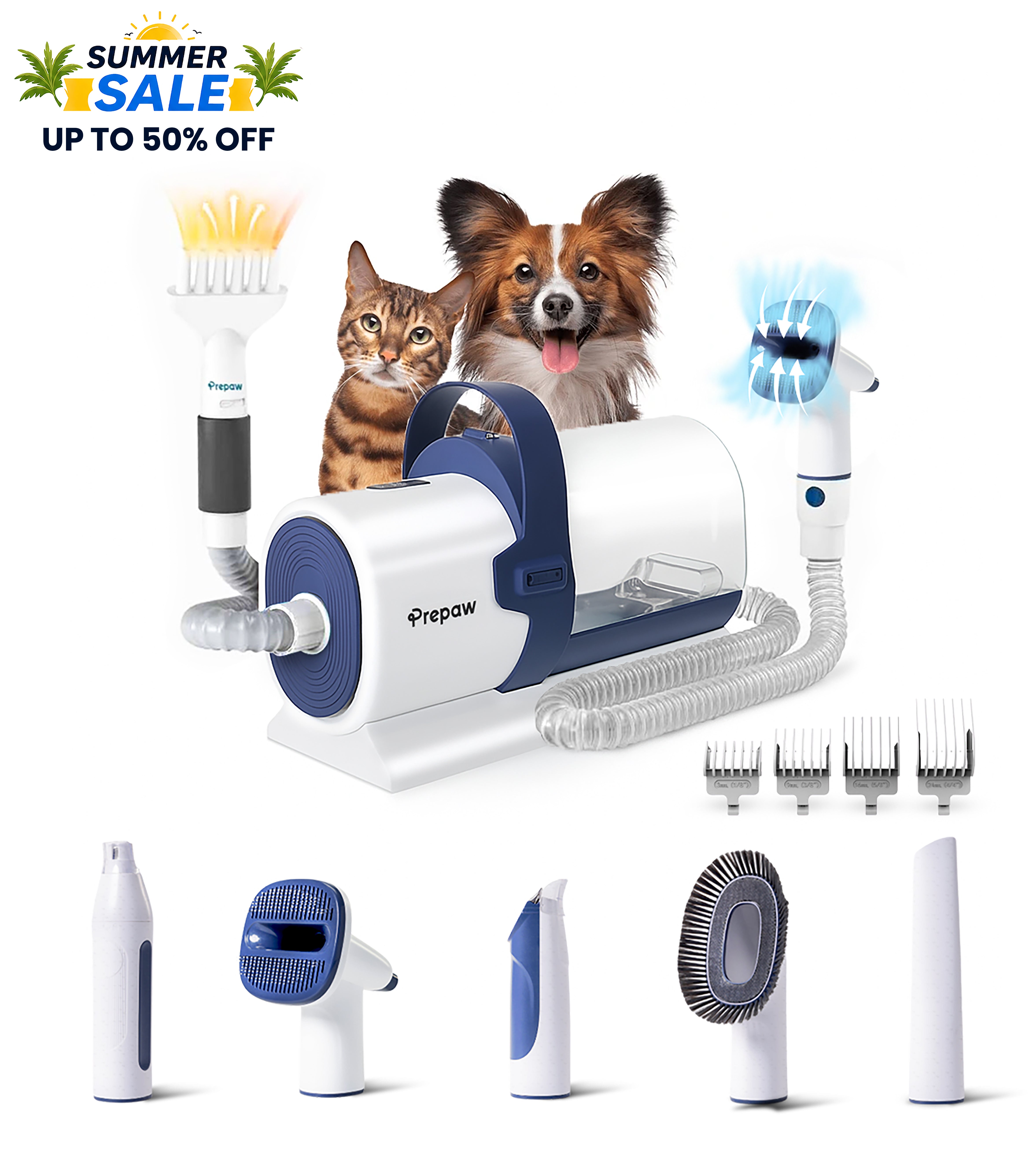 PrePaw Pet Grooming 10 in 1 Vacuum Kit- Ultra Max with Blower/Dryer