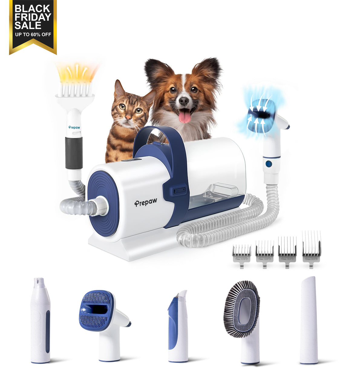 PrePaw Pet Grooming 10 in 1 Vacuum Kit- Ultra Max with Blower/Dryer