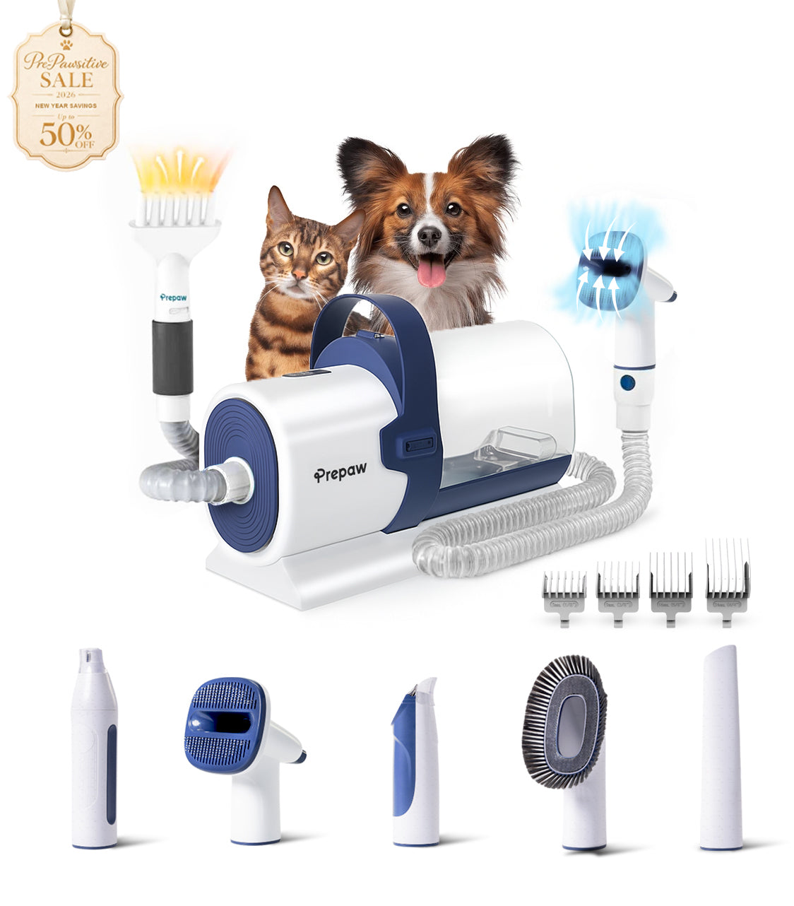 PrePaw Pet Grooming 10 in 1 Vacuum Kit- Ultra Max with Blower/Dryer