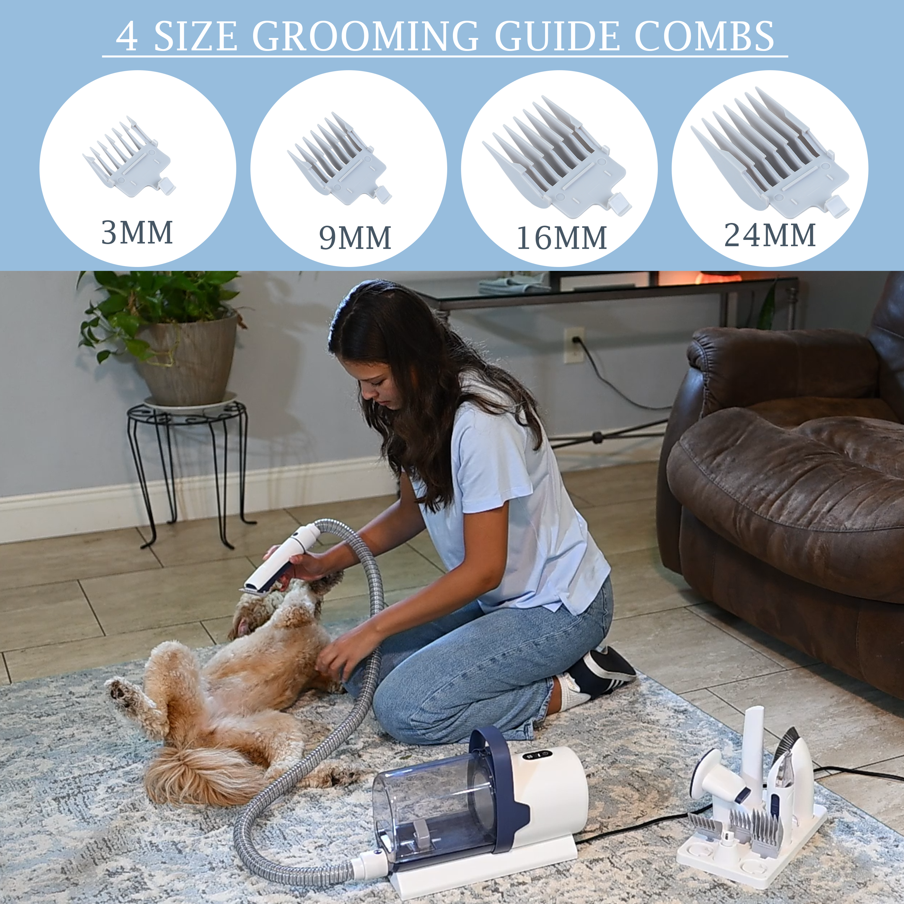 Prepaw Guide Comb Attachment Set for PrePaw™ Pro PG50 Plus & Lite PG50 (4MM 9MM 16MM 24MM)