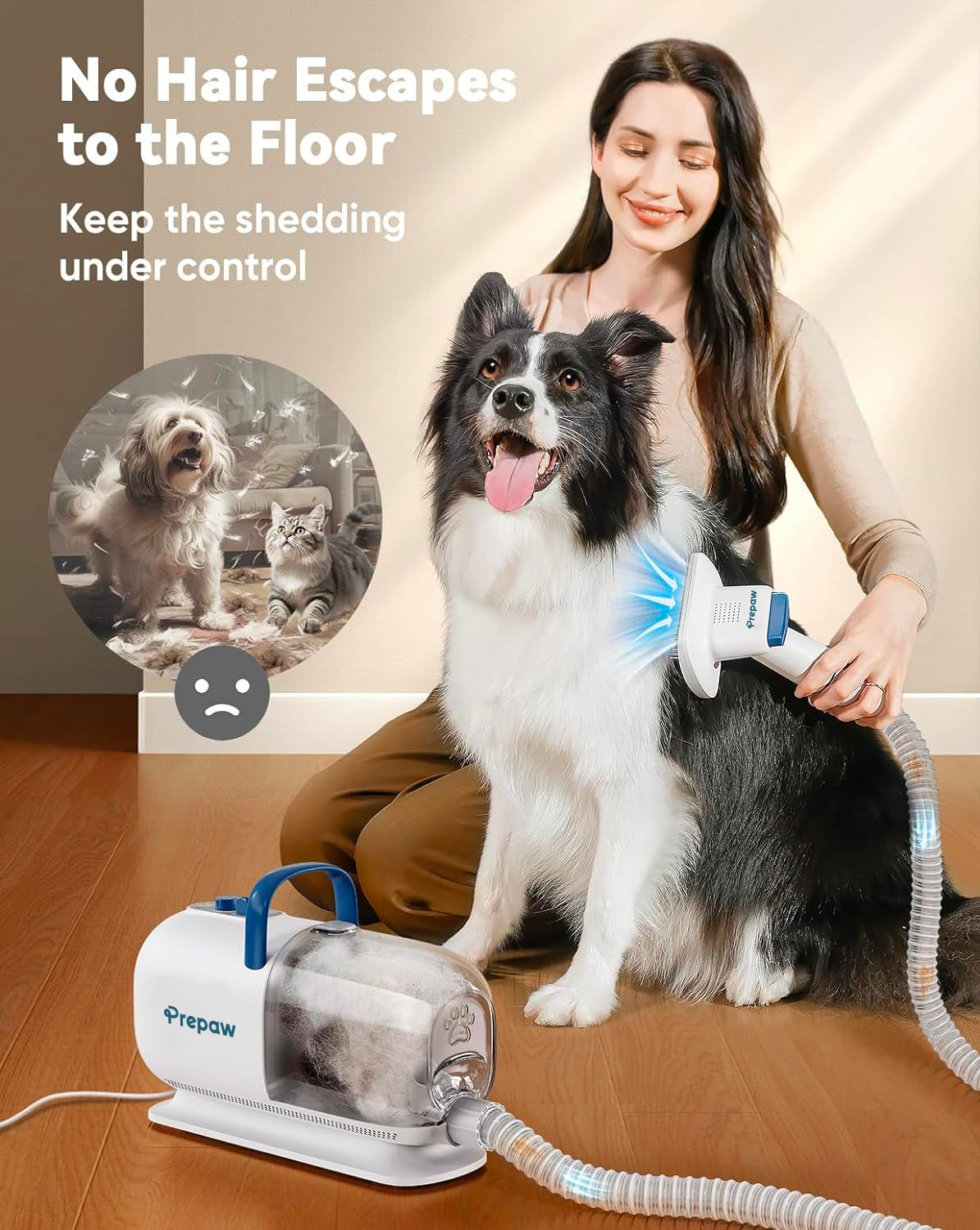 PrePaw™ Ultra Max - 10-in-1 Ultimate Pet Vacuum Grooming Set with Included Powerful Dual Function Blower/Dryer (Multiple Heat Setting and Quiet Mode) LATEST MODEL!