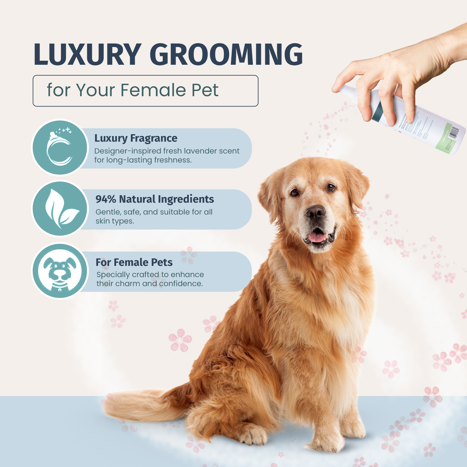 PrePaw™ Natural Female Pet Cologne - 8 oz-Powdery Floral Scent