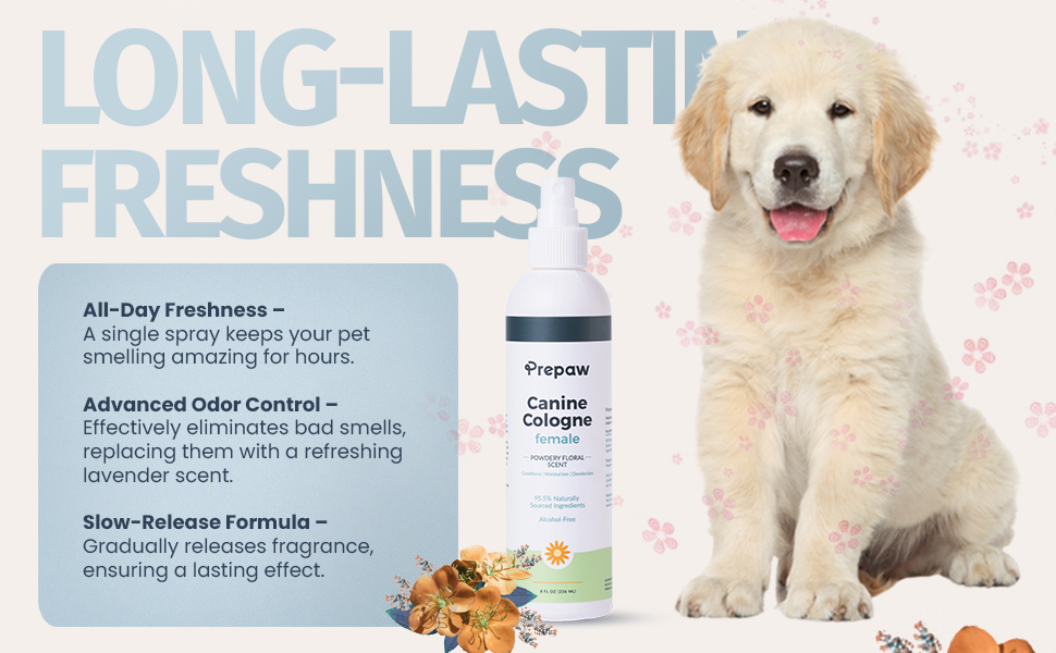 PrePaw™ Natural Female Pet Cologne - 8 oz-Powdery Floral Scent