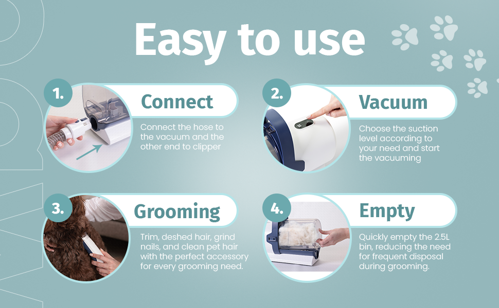 PrePaw pet grooming vacuum kit