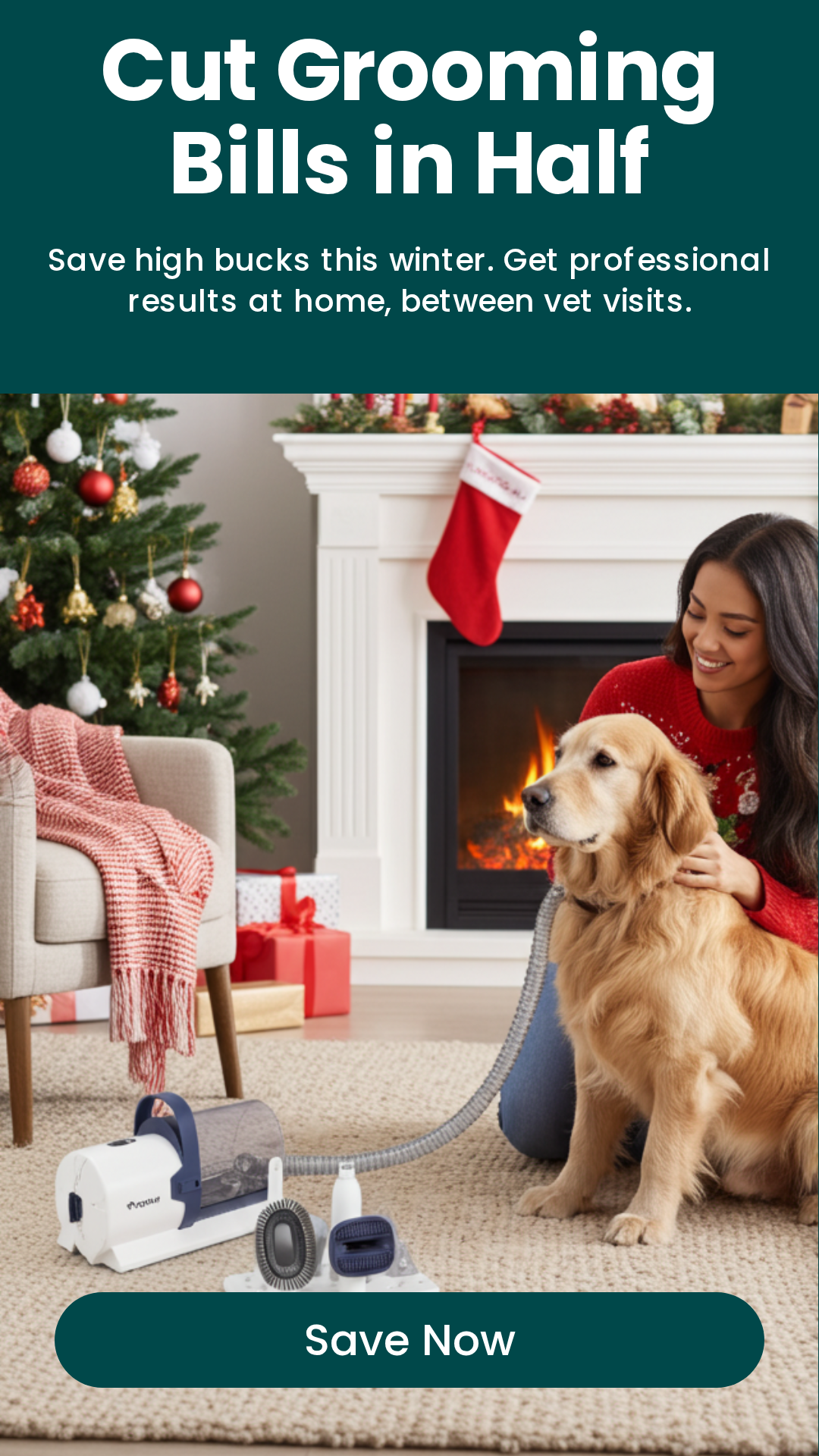 PrePaw Pet Grooming Vacuum Kit All Inclusive with Paw Trimmer & Nail grinder - 11000Pa Powerful Suction With HEPA Filter