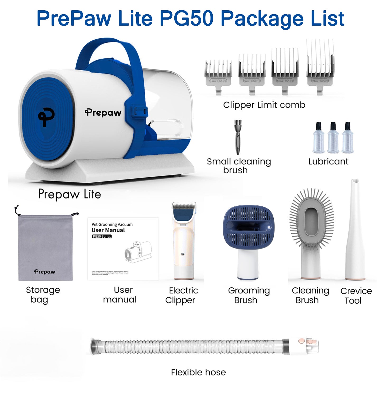 PrePaw™ Lite - 4 In 1 - Pet Grooming Vacuum Kit - New 2025 Model