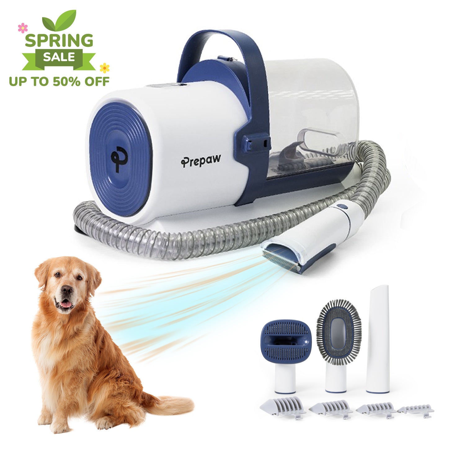 PrePaw Pet Grooming Vacuum Kit - 11000Pa Powerful Suction and 2.5L Large Bin With HEPA Filter