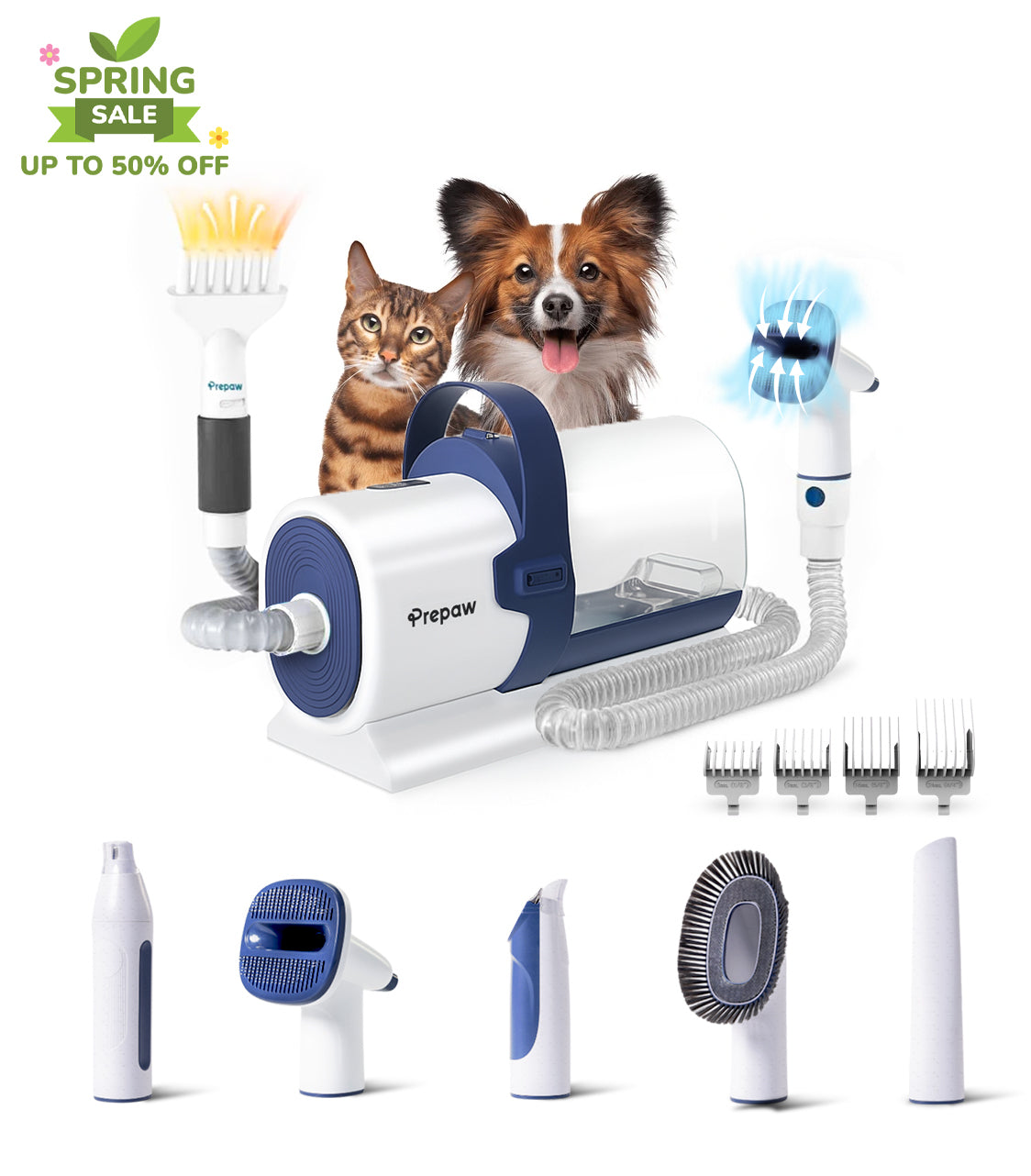 PrePaw Pet Grooming 10 in 1 Vacuum Kit- Ultra Max with  Blower/Dryer