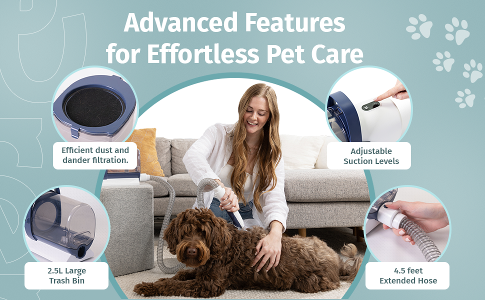 PrePaw™ Pro -PG50 Plus - 7-1- All-Inclusive  Pet Grooming Vacuum Kit